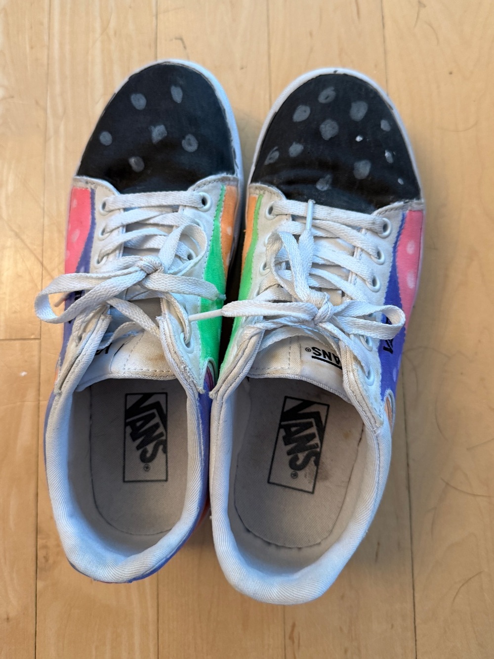 Custom Painted Platform Vans Lace Up Sneakers